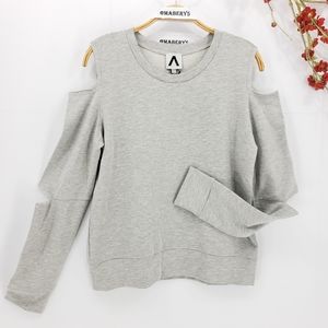 New COA Gray Distressed Cutout Sweatshirt size M